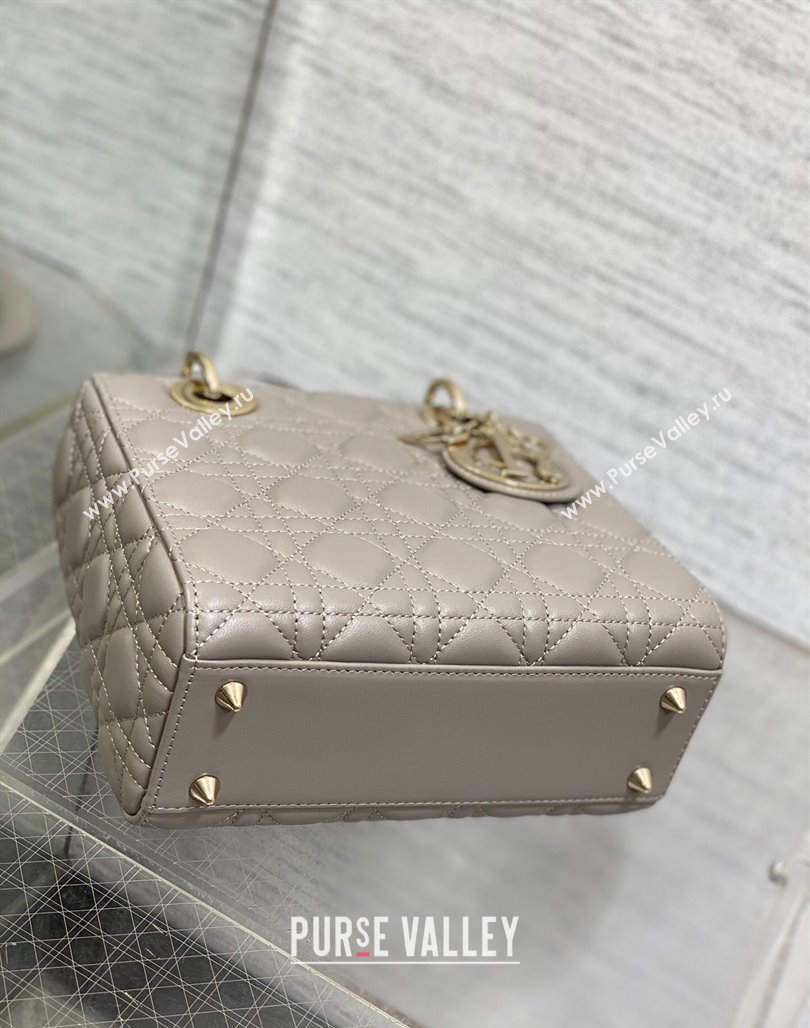 Dior Small Lady Dior My ABCDior Bag in Cannage Lambskin Light Grey 2023 (BF-231228042)