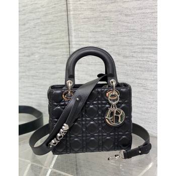 Dior Small Lady Dior My ABCDior Bag in Cannage Lambskin Black/Silver 2023 (BF-231228044)