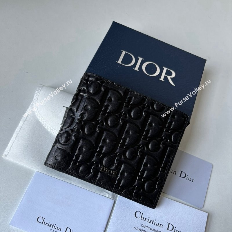 Dior Mens Compact Wallet in Black Dior Gravity Leather 2023 (BF-231228047)