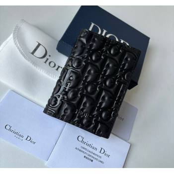 Dior Mens Bi-Fold Card Holder Wallet in Black Dior Gravity Leather 2023 (BF-231228048)