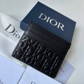 Dior Mens Card Holder Wallet in Black Dior Gravity Calf Leather 2023 (BF-231228049)
