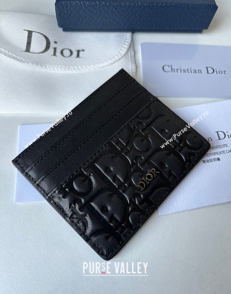 Dior Mens Card Holder Wallet in Black Dior Gravity Calf Leather 2023 (BF-231228049)