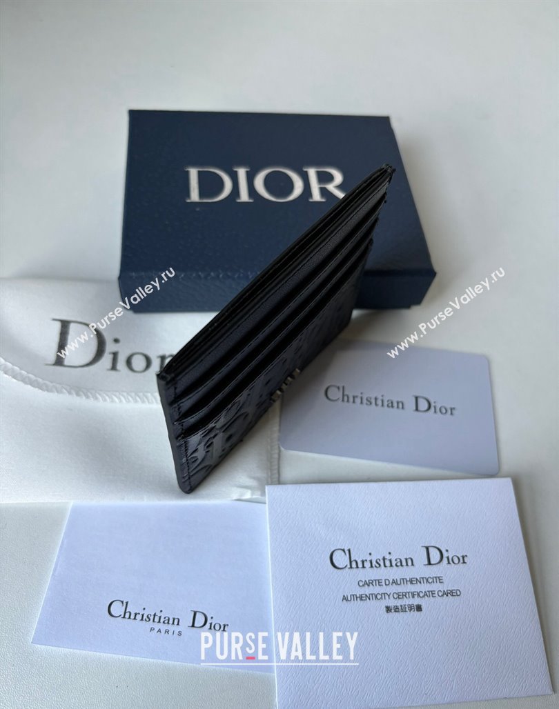 Dior Mens Card Holder Wallet in Black Dior Gravity Calf Leather 2023 (BF-231228049)