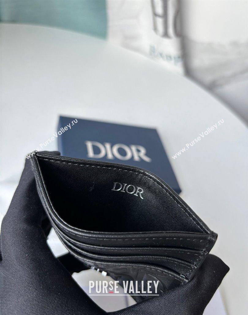 Dior Mens Card Holder Wallet in Black Dior Gravity Calf Leather 2023 (BF-231228049)