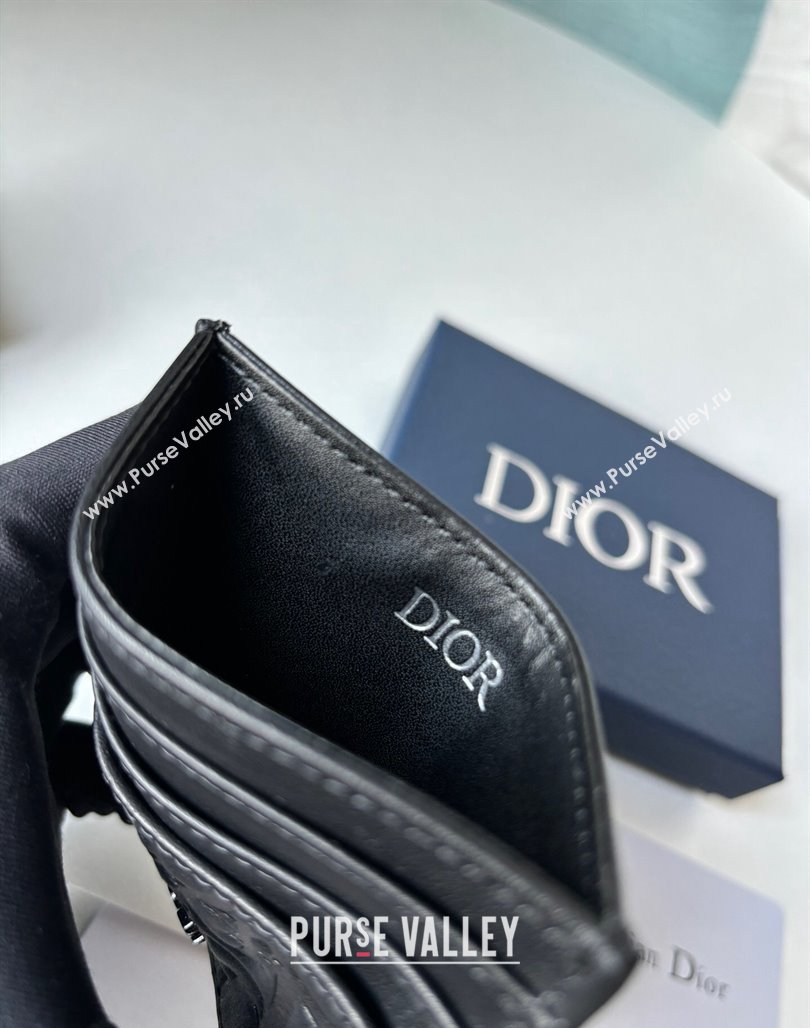 Dior Mens Card Holder Wallet in Black Dior Gravity Calf Leather 2023 (BF-231228049)