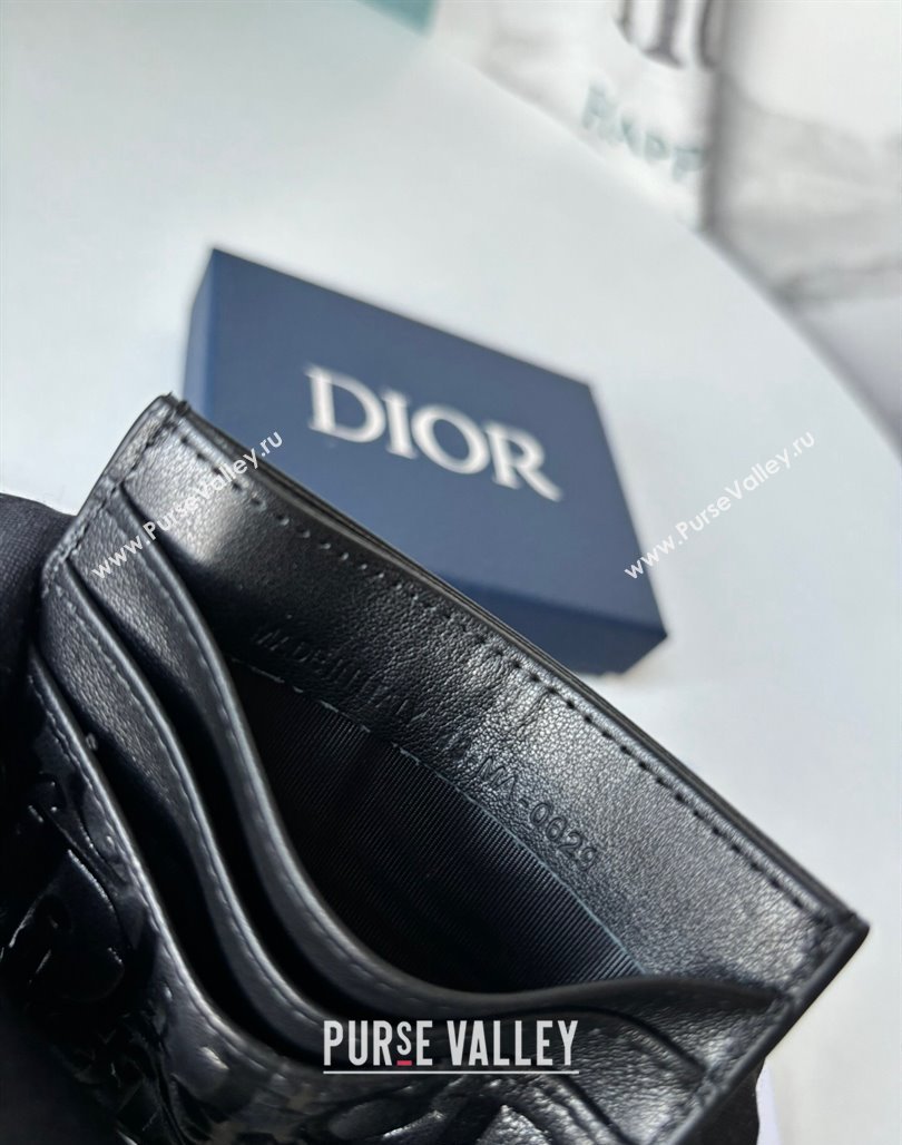 Dior Mens Card Holder Wallet in Black Dior Gravity Calf Leather 2023 (BF-231228049)