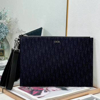 Dior A4 Pouch in Black Dior Oblique Jacquard 2023 (BF-231228059)