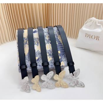 Dior Metamorphose Butterfly Belt 2cm in Calfskin Black 2023 1228 (BF-231228070)