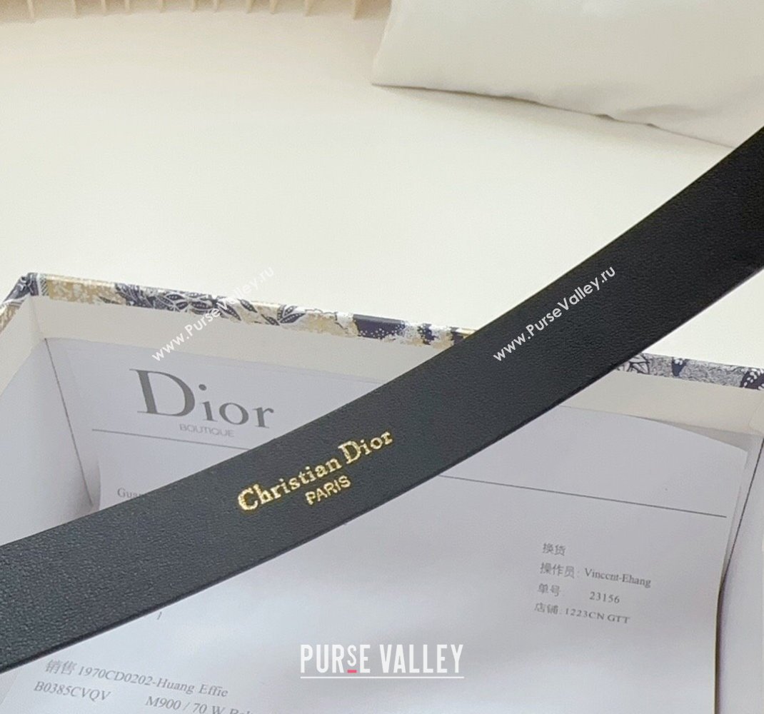 Dior Metamorphose Butterfly Belt 2cm in Calfskin Black 2023 1228 (BF-231228070)