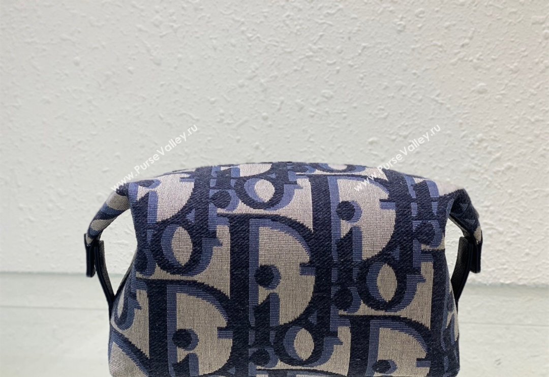 Dior Mens Vanity Case in Maxi Dior Oblique Jacquard Blue/Beige 2023 (BF-231228073)