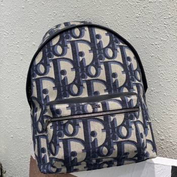 Dior Mens Rider Backpack Bag in Maxi Dior Oblique Jacquard Beige/Blue 2023 (XXG-231228075)
