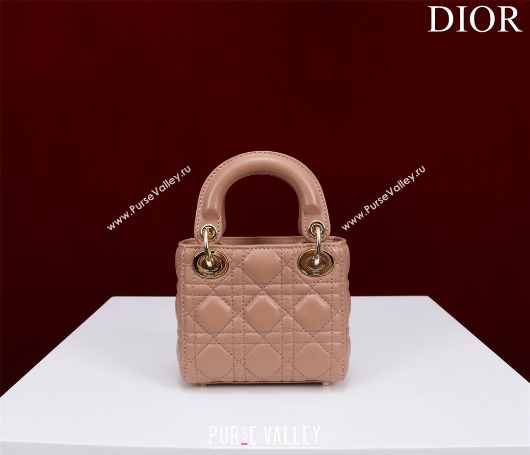 Dior Micro Lady Dior Bag in Lambskin Nude 2023 M0856 (XXG-231228083)