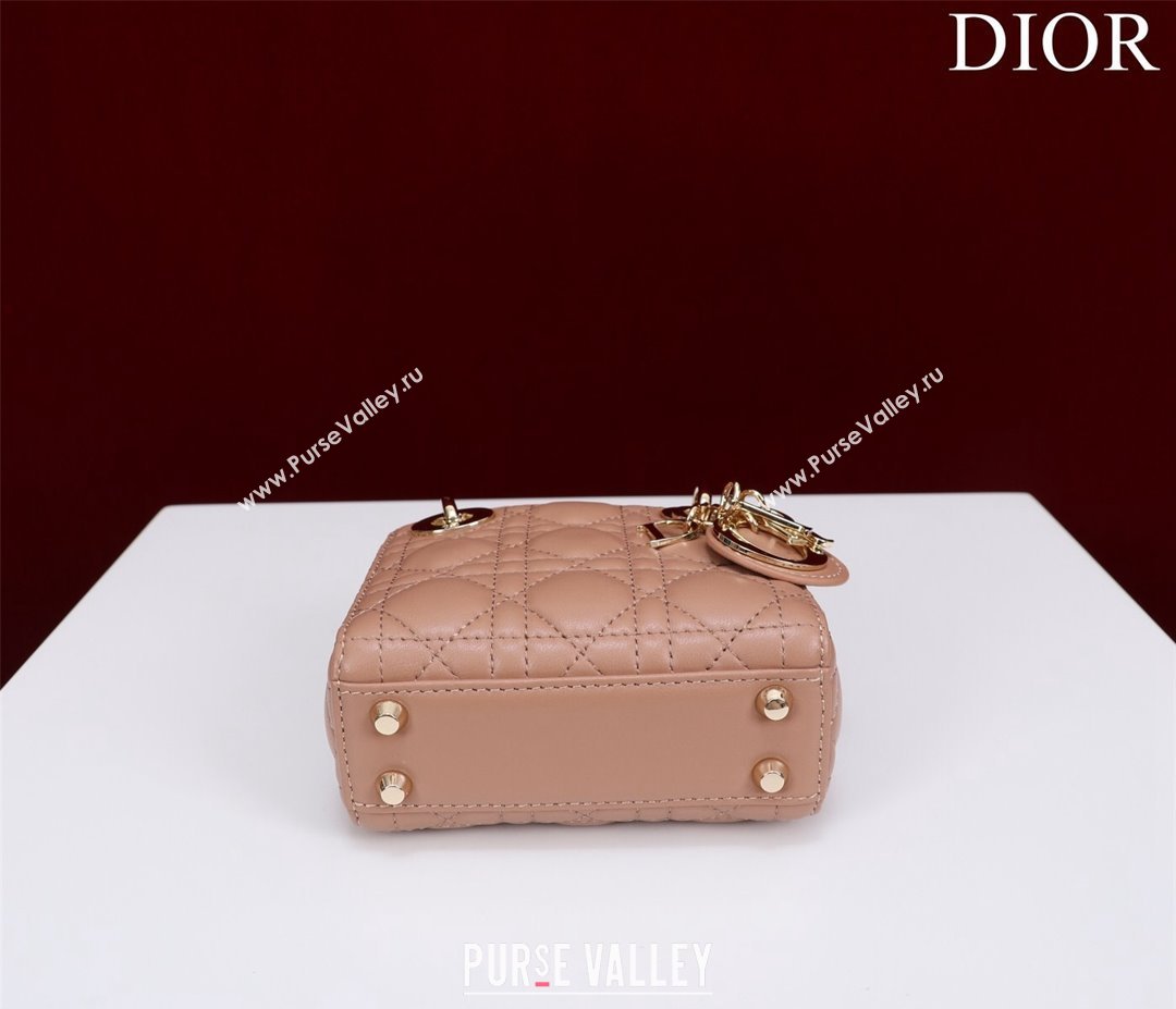 Dior Micro Lady Dior Bag in Lambskin Nude 2023 M0856 (XXG-231228083)