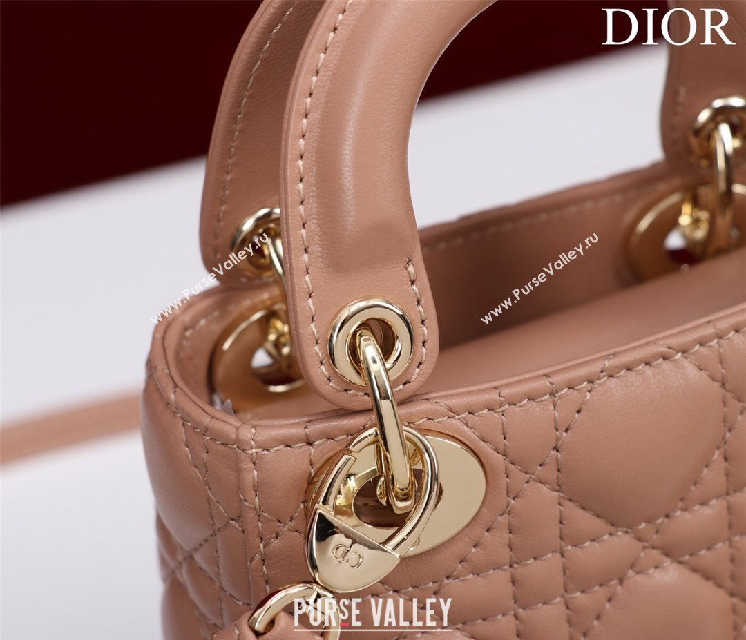 Dior Micro Lady Dior Bag in Lambskin Nude 2023 M0856 (XXG-231228083)