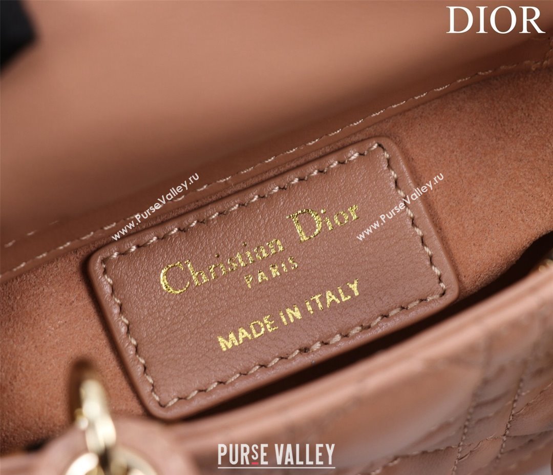 Dior Micro Lady Dior Bag in Lambskin Nude 2023 M0856 (XXG-231228083)