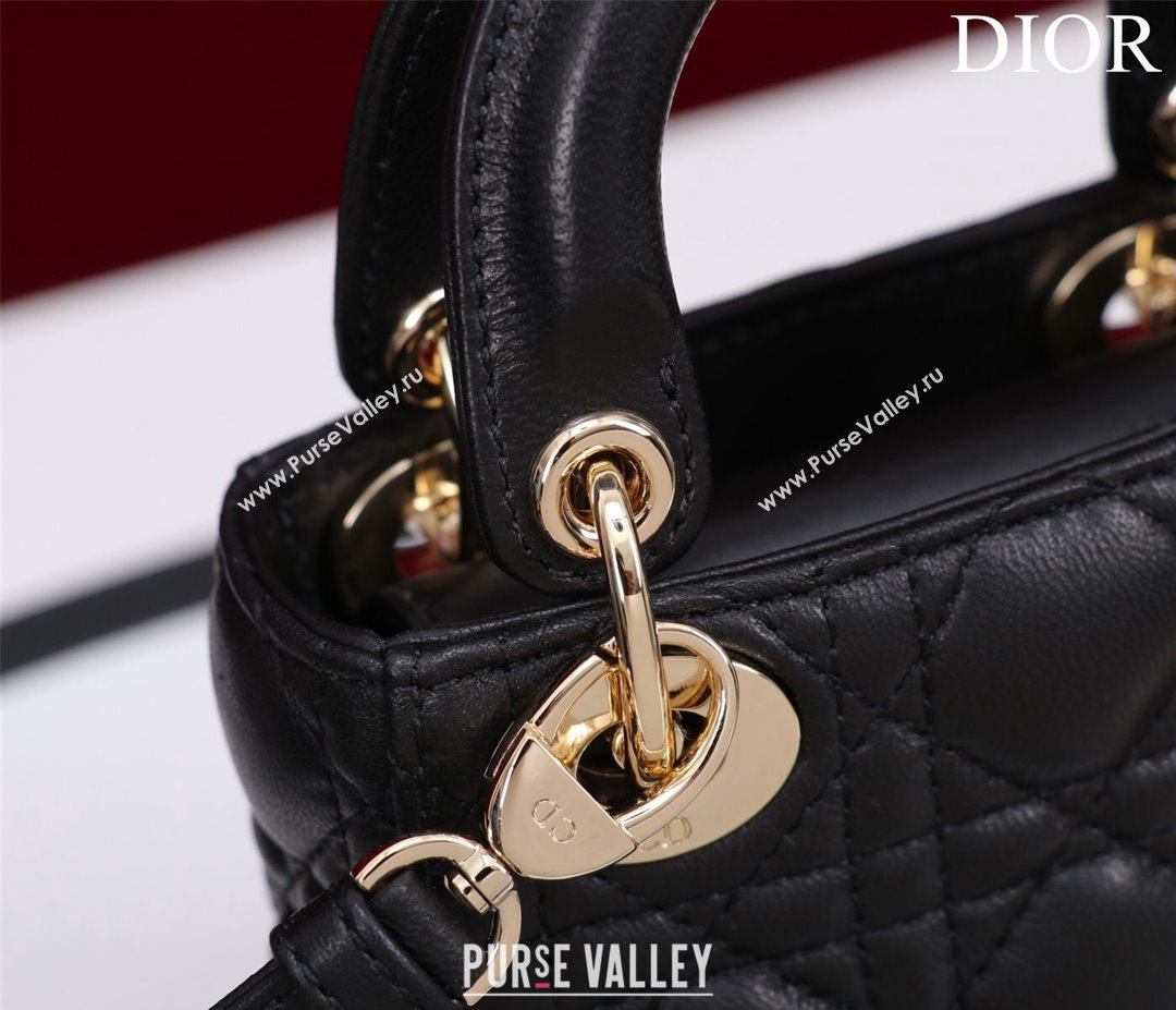 Dior Micro Lady Dior Bag in Lambskin Black/Gold 2023 M0856 (XXG-231228084)