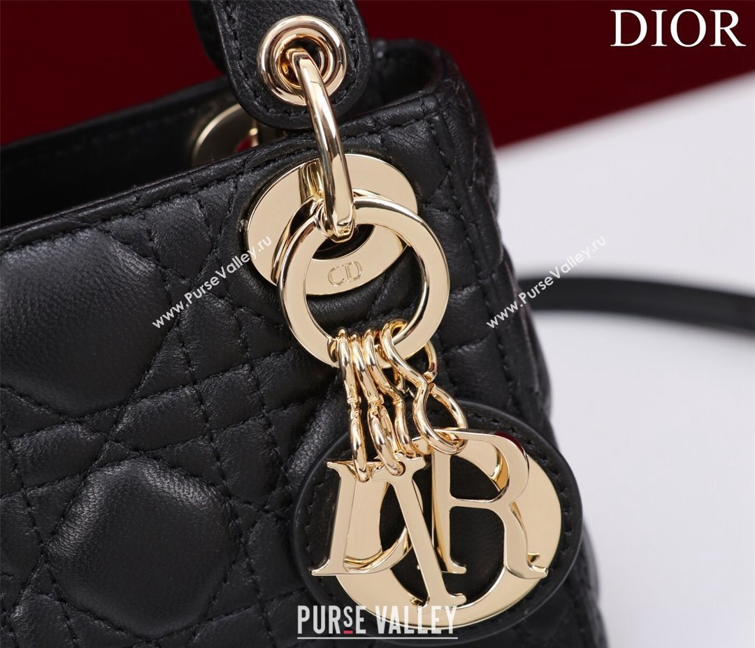 Dior Micro Lady Dior Bag in Lambskin Black/Gold 2023 M0856 (XXG-231228084)