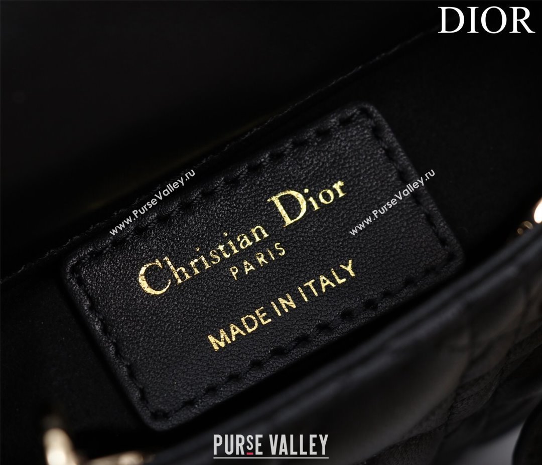 Dior Micro Lady Dior Bag in Lambskin Black/Gold 2023 M0856 (XXG-231228084)