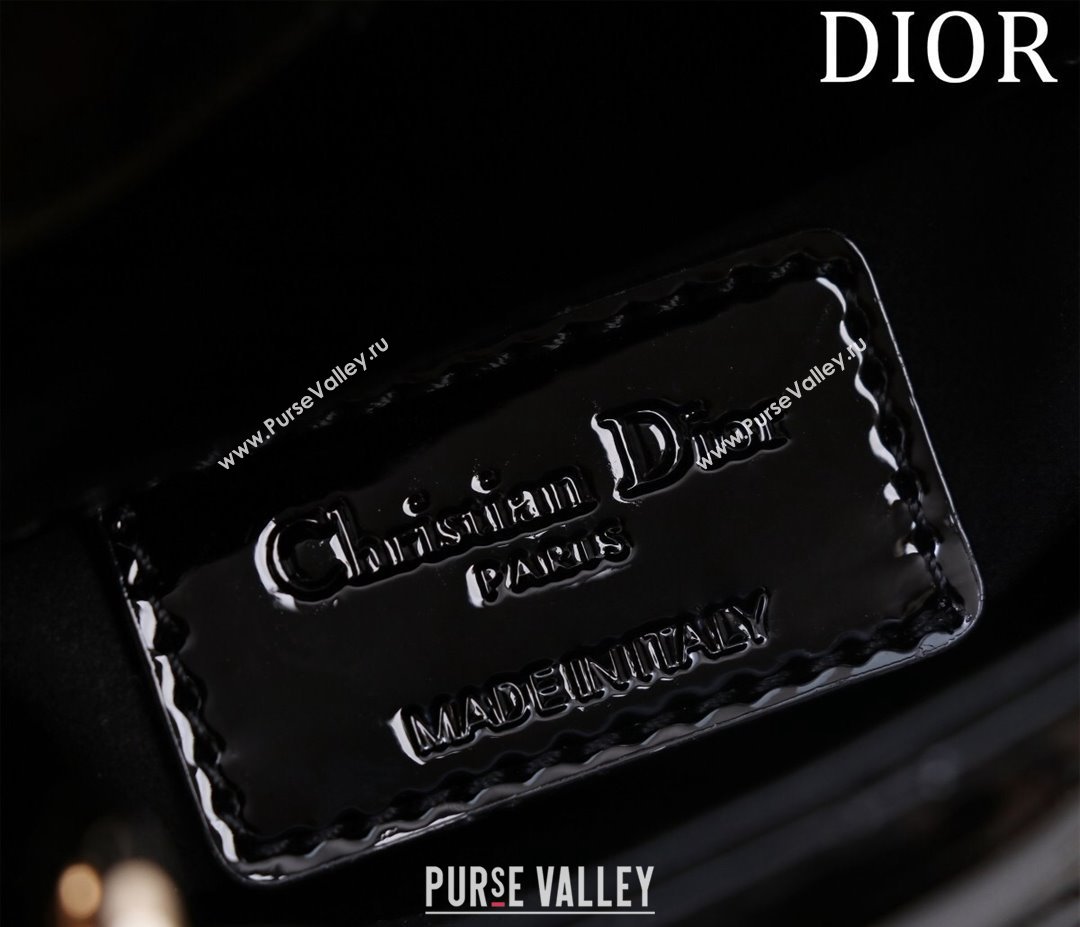 Dior Micro Lady Dior Bag in Patent Leather Black/Gold 2023 M0856 (XXG-231228095)