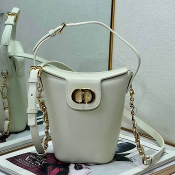 Dior 30 Montaigne Dior Amber Mini Bucket Bag in Calfskin White 2023 8833 (XXG-231228097)