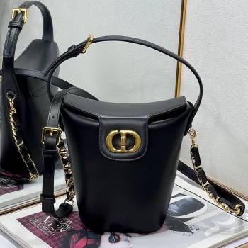 Dior 30 Montaigne Dior Amber Mini Bucket Bag in Calfskin Black 2023 8833 (XXG-231228098)