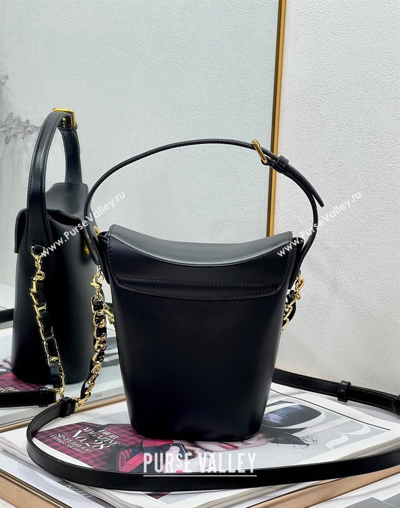 Dior 30 Montaigne Dior Amber Mini Bucket Bag in Calfskin Black 2023 8833 (XXG-231228098)