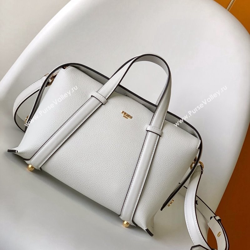 Fendi Boston 365 Bag in Full-Grain Leather White 2023 (AF-231228106)