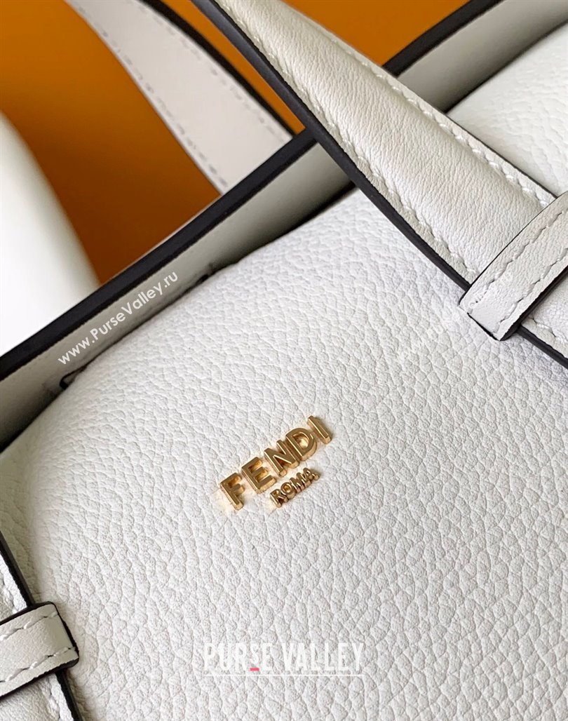 Fendi Boston 365 Bag in Full-Grain Leather White 2023 (AF-231228106)