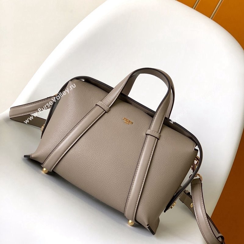 Fendi Boston 365 Bag in Full-Grain Leather Dove Grey 2023 (AF-231228107)