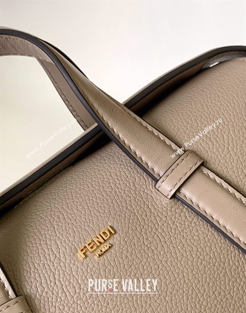 Fendi Boston 365 Bag in Full-Grain Leather Dove Grey 2023 (AF-231228107)