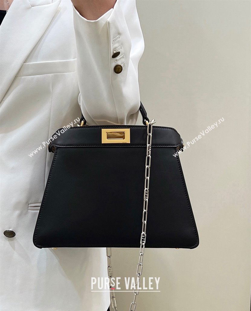 Fendi Peekaboo Iseeu Small Bag in Calfskin Leather Black 2023 80011A Top (CL-231228112)