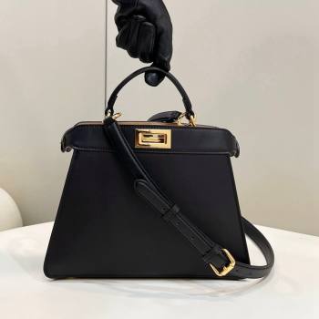 Fendi Peekaboo Iseeu Small Bag in Calfskin Leather Black 2023 80011A Top (CL-231228112)