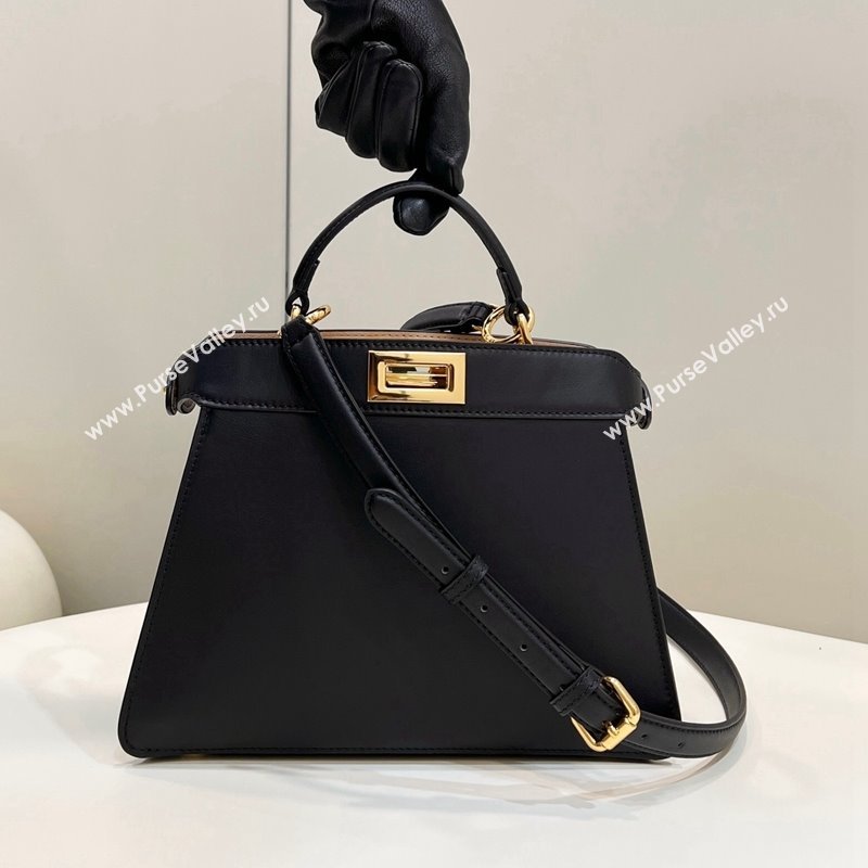 Fendi Peekaboo Iseeu Small Bag in Calfskin Leather Black 2023 80011A Top (CL-231228112)