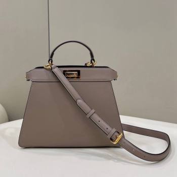 Fendi Peekaboo Iseeu Small Bag in Calfskin Leather Grey 2023 80011A Top (CL-231228120)