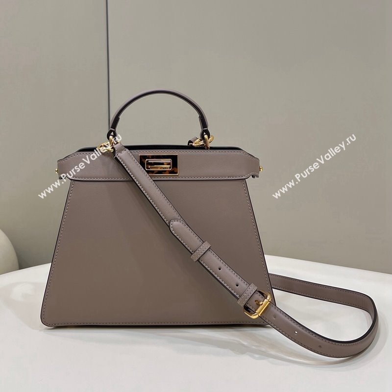 Fendi Peekaboo Iseeu Small Bag in Calfskin Leather Grey 2023 80011A Top (CL-231228120)