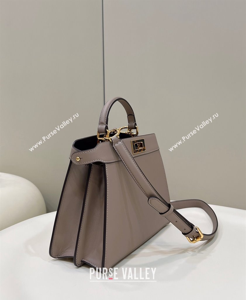 Fendi Peekaboo Iseeu Small Bag in Calfskin Leather Grey 2023 80011A Top (CL-231228120)