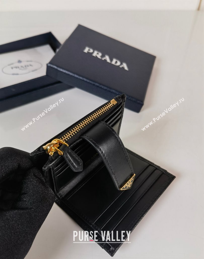 Prada Small Saffiano and smooth leather wallet 1ML047 Black 2023 (YZ-231229009)