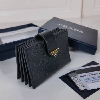 Prada Saffiano Leather Card Holder Wallet 1MC211 Black 2023 (YZ-231229010)
