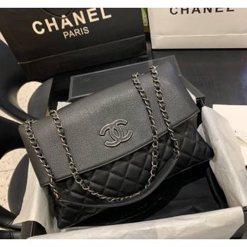 Chanel Grained Calfskin Flap Bag Black 2023 A8095# (ssz-2312260107)