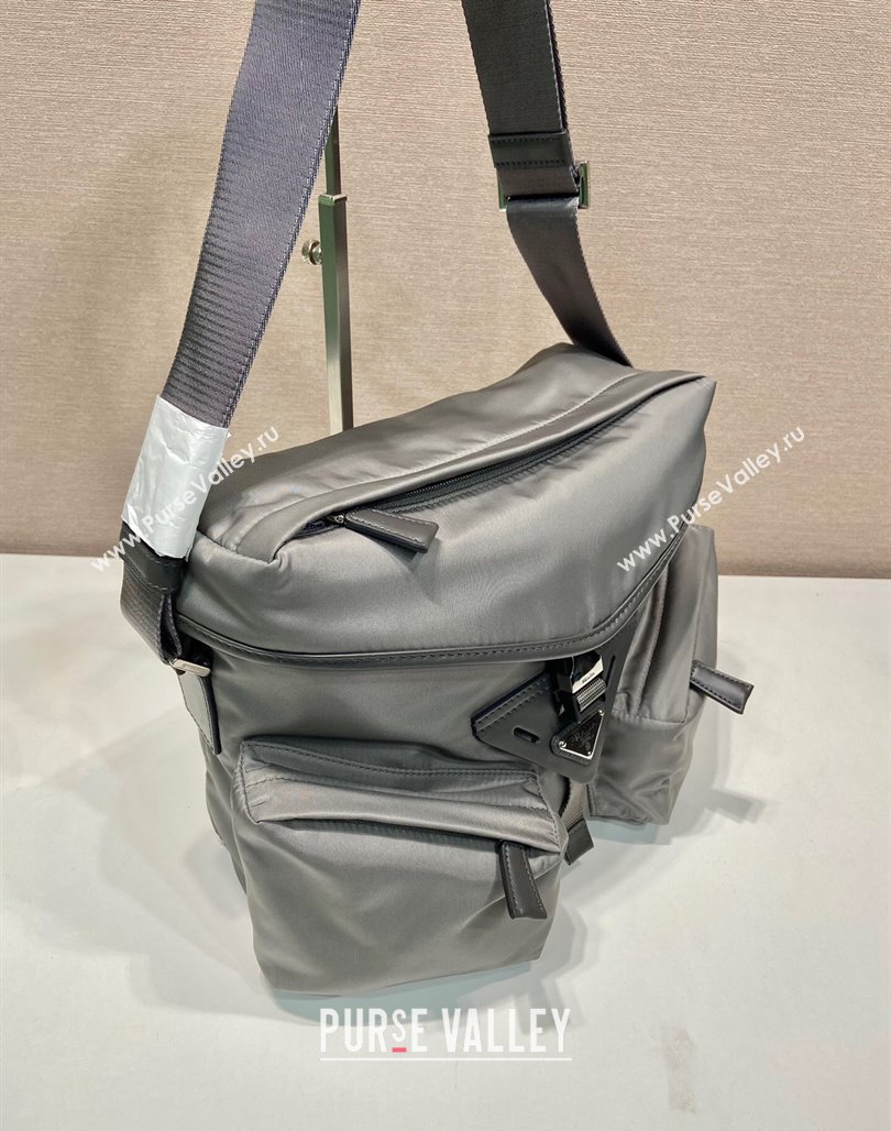 Prada Mens Nylon shoulder bag Grey 2023 2VD062 (YZ-231229020)