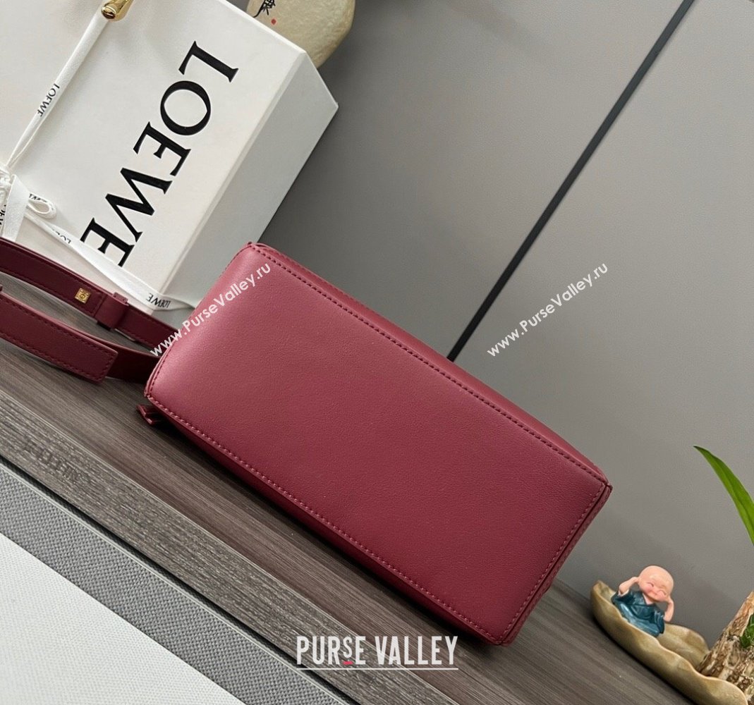 Loewe Small Puzzle Edge bag in Classic Calfskin Burgundy 2023 261801 (Ys-231229116)