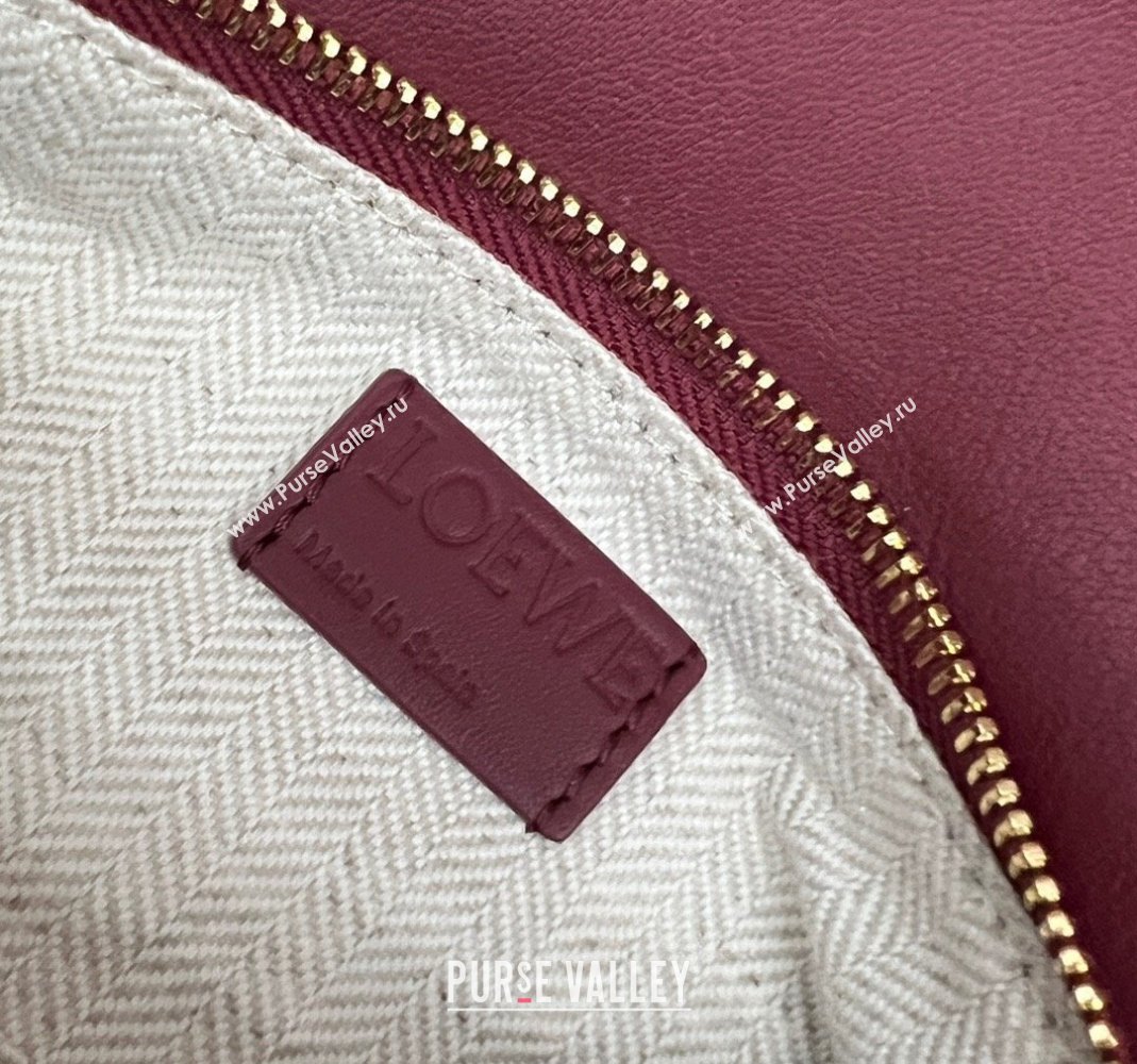 Loewe Small Puzzle Edge bag in Classic Calfskin Burgundy 2023 261801 (Ys-231229116)