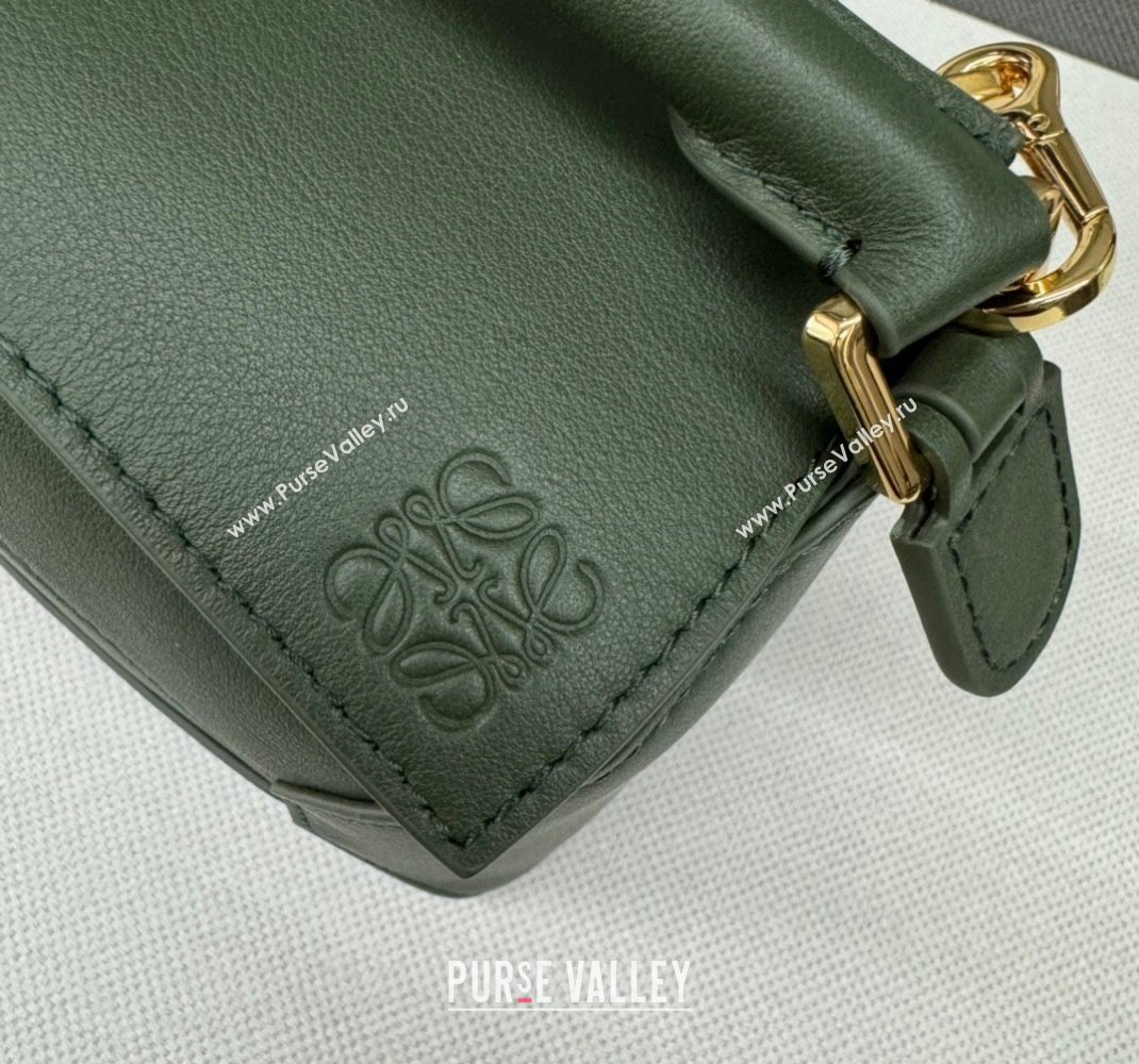 Loewe Mini Puzzle Edge bag in Grained Calfskin Green 2023 062312 (Ys-231229114)