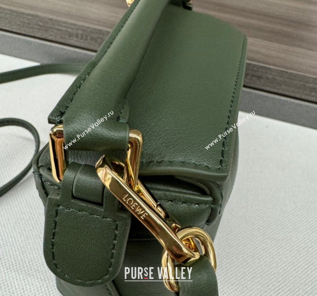 Loewe Mini Puzzle Edge bag in Grained Calfskin Green 2023 062312 (Ys-231229114)