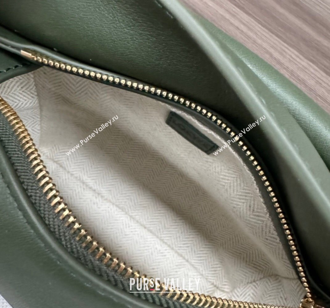 Loewe Mini Puzzle Edge bag in Grained Calfskin Green 2023 062312 (Ys-231229114)