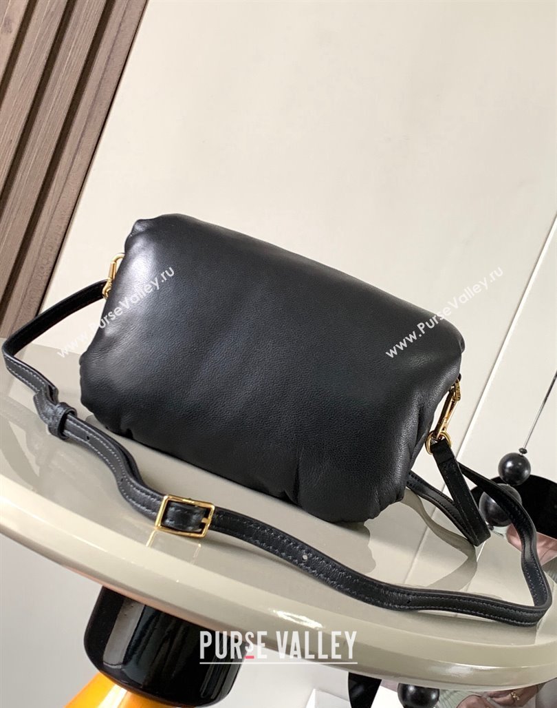 Loewe Mini Puffer Goya bag in shiny nappa lambskin black 2023 LE9141 (Ys-231229117)