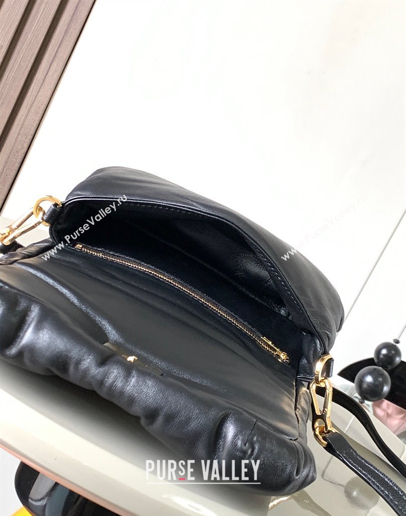 Loewe Mini Puffer Goya bag in shiny nappa lambskin black 2023 LE9141 (Ys-231229117)