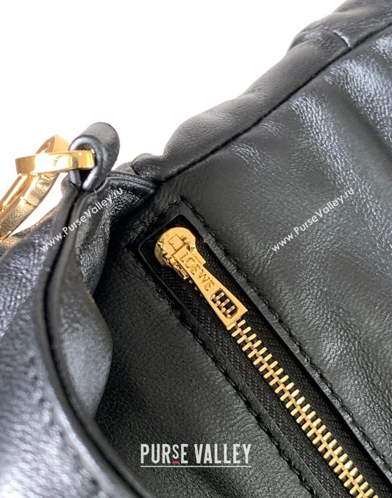 Loewe Mini Puffer Goya bag in shiny nappa lambskin black 2023 LE9141 (Ys-231229117)