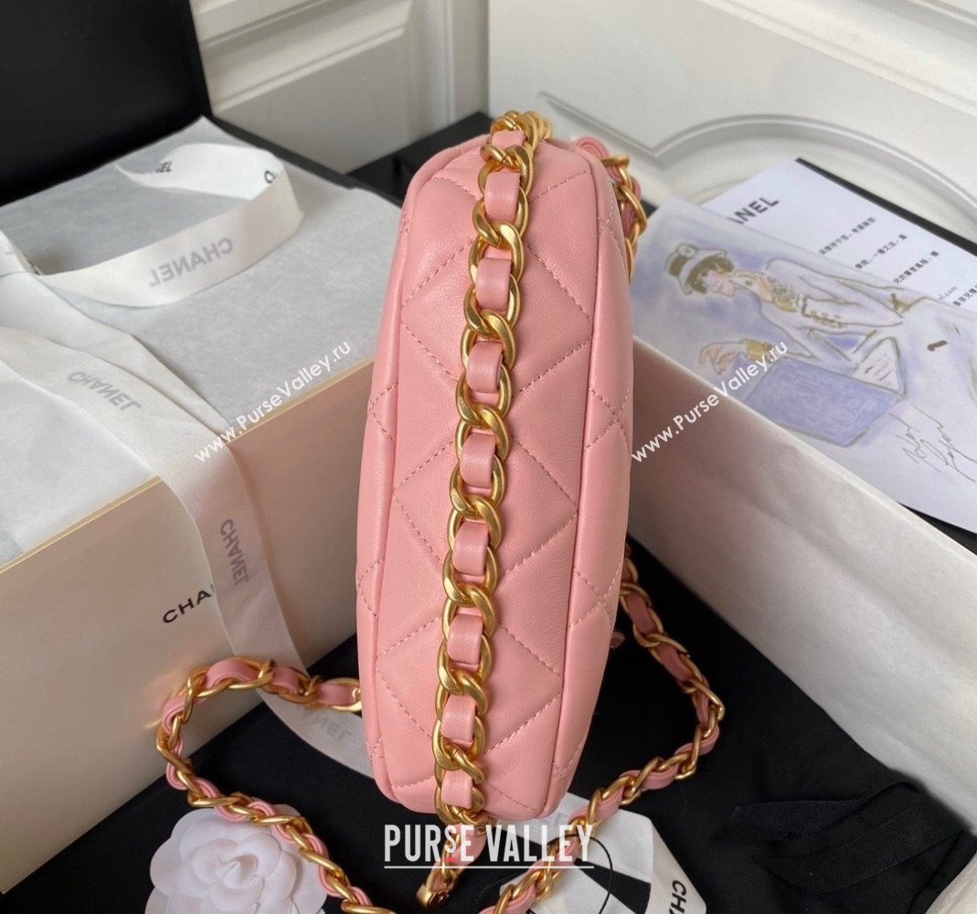 Chanel Shiny Lambskin Hobo Bag AS4443 Coral Pink 2023 (yezi-2312260132)