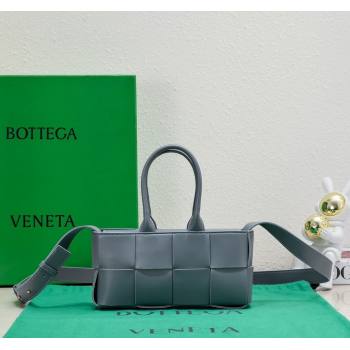 Bottega Veneta Mini East-West Arco Tote Bag in Intrecciato Leather Thunder Grey 2023 776778 (WT-231226005)